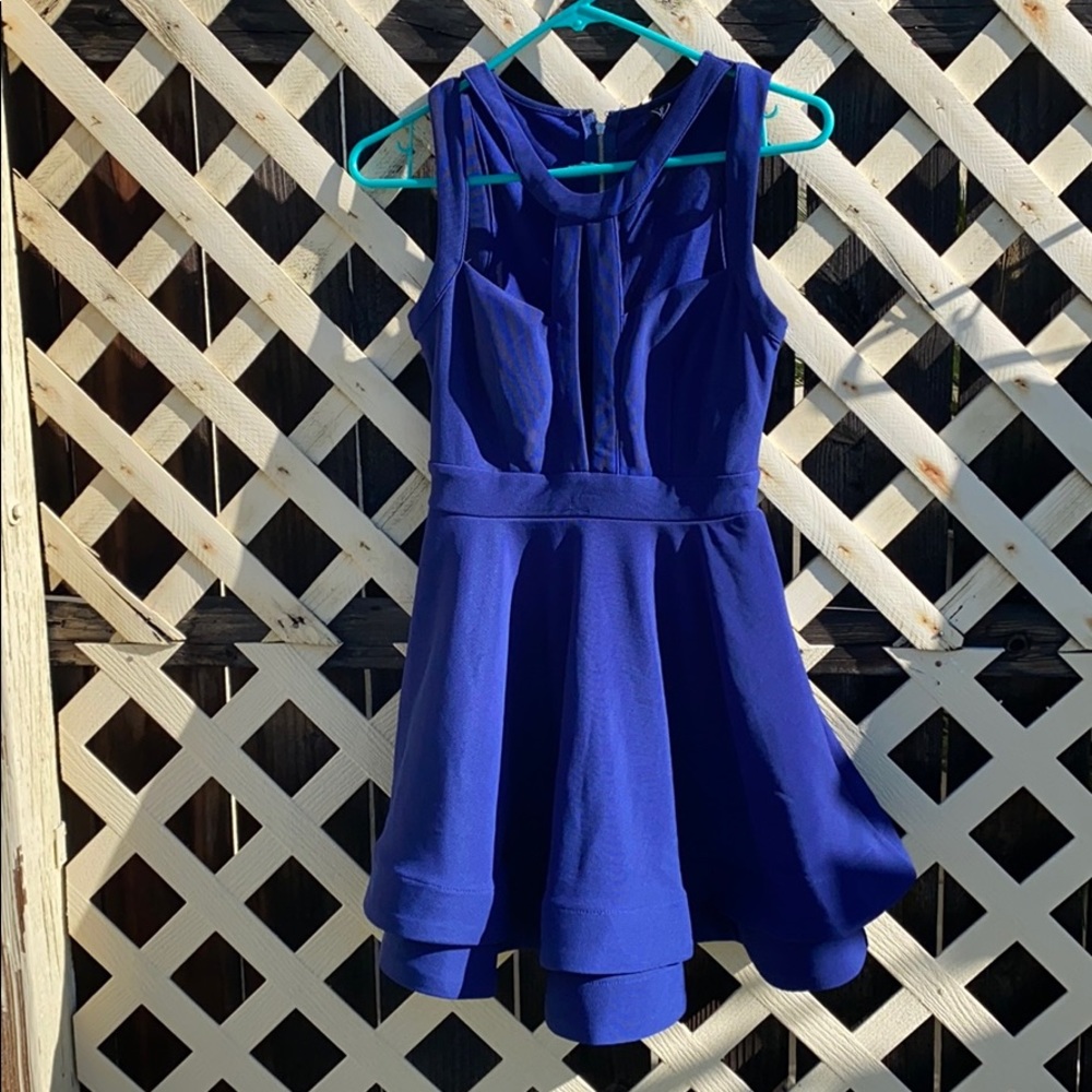 Blue cut out dress